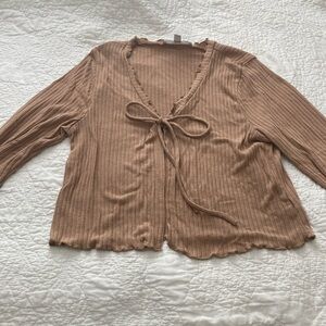 tan cardigan